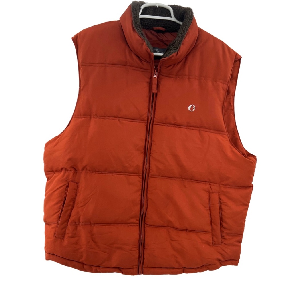 The American Outdoors puffer vest XL  burnt orange hiking zip up fleece